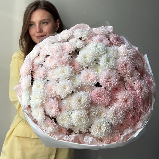 Монобукет из хризантем, 15 шт