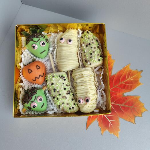 Набор клубники и бананов в шоколаде "Хэллоуин" 🎃🧟♂️