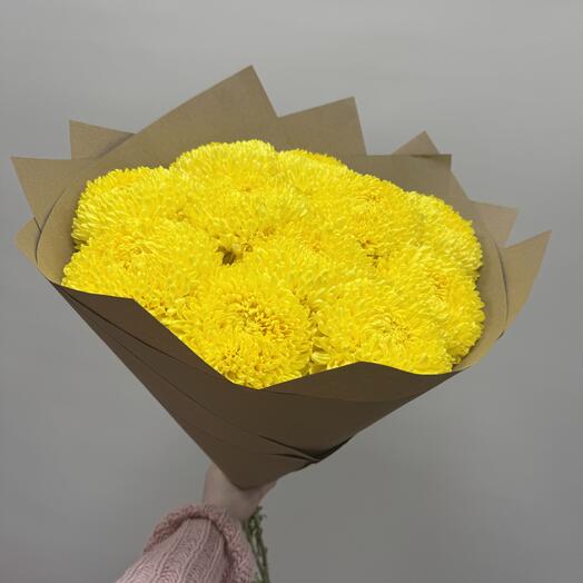 11 крымских желтых хризантем 💛💛💛