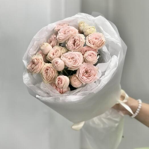 Пионовидные кустовые розы Sweet Giselle — букет «ТОП 5»