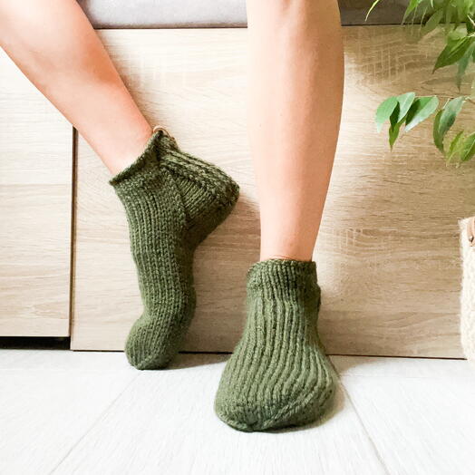 Носки вязаные «Зелёный мох» 36-39 размер