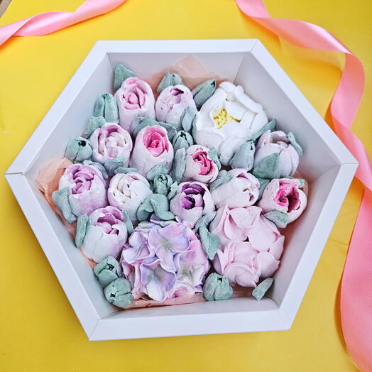 Цветы из зефира в подарок маме