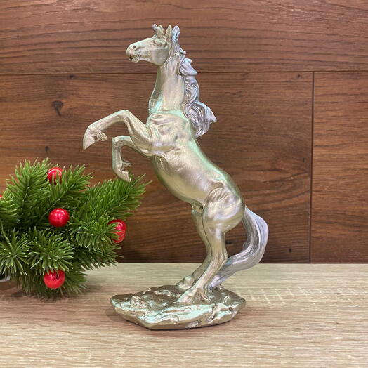 Статуэтка Символ Года 2026 Конь полистоун золотая h=16 см