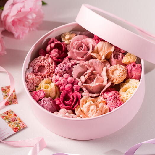 Зефир Зефирные цветы в коробочке сюрприз жене девушке день влюбленных 14 февраля сладкий подарок