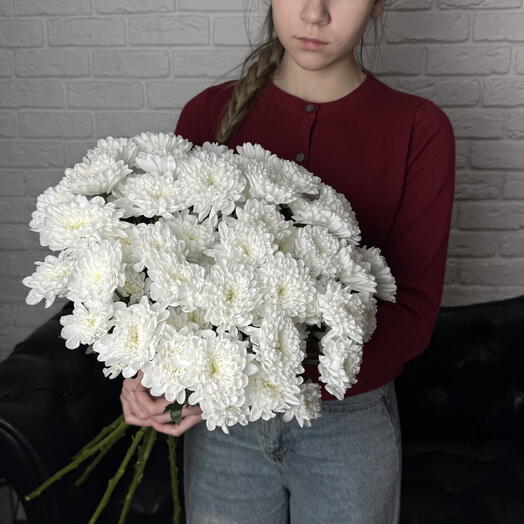 9 кустовых хризантем под ленту