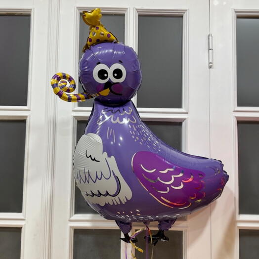 Воздушный шар гелий голубь в колпачке. Helium balloon pigeon