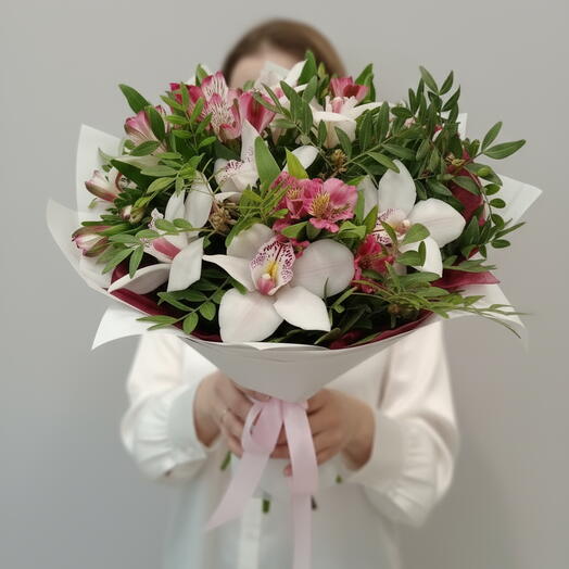 Bouquet of Orchids and alstroemeria " Butterflies"