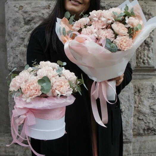 Комбо💐диантусы с эвкалиптом