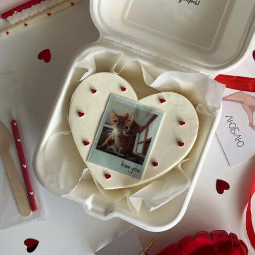 Бенто-торт с вашим фото 💌 14 февраля, подарок любимой девушке, жене, любимому парню, мужу