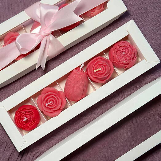 Подарочный набор свечей-цветов 🌹