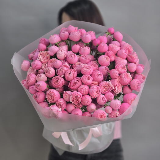 Букет из 35 кустовых пионовидных роз, размер XL, от "Di_Flowerslab"