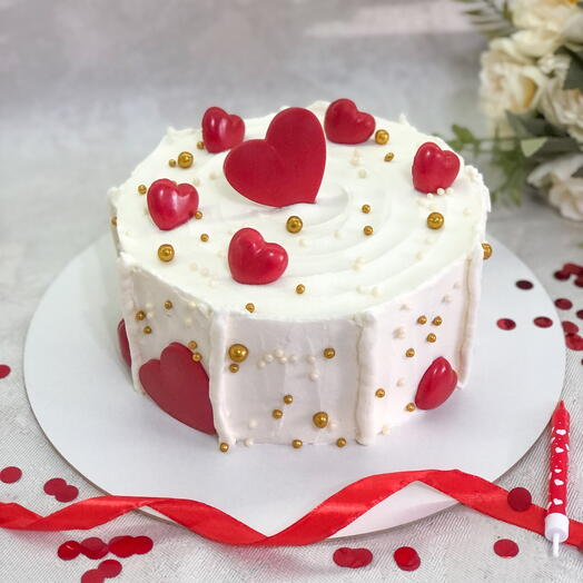 Торт с сердечками для любимой