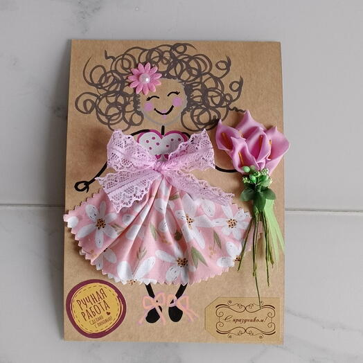 Крафтовая открытка "нежность"