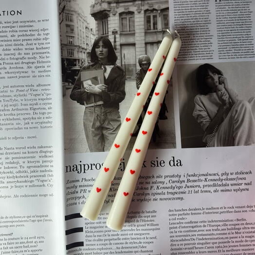 Свечи с росписью сердечки 2 шт