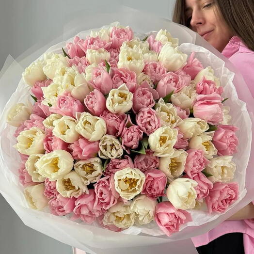 TULIPAS ROSAS E BRANCAS