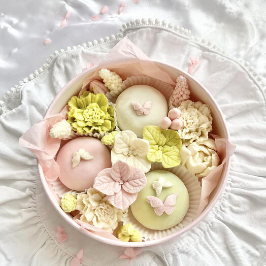 🌸 набор моти + цветы из зефира