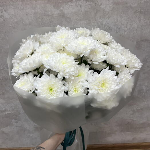 Монобукет и 7 кустовых хризантем
