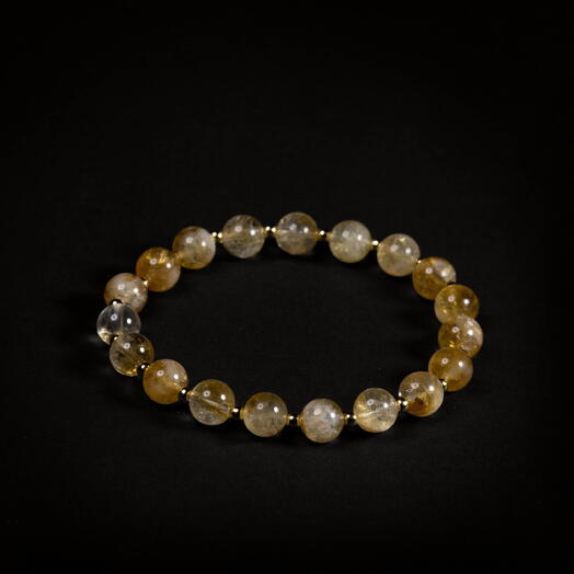 Браслет Самшит Цитрин 14K 21 см (BRA1167)