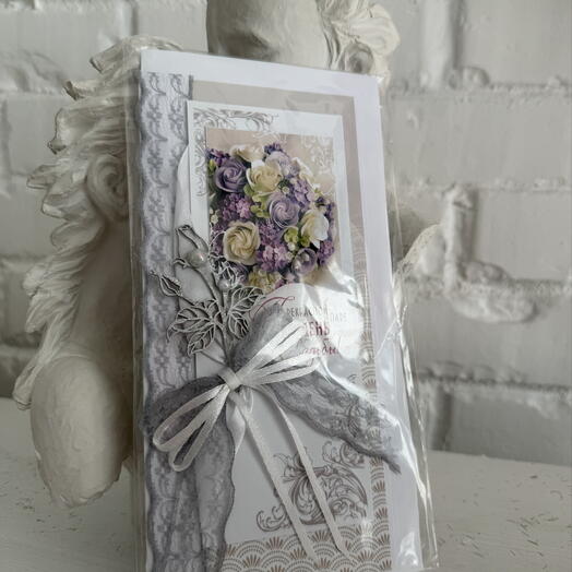 Открытка ручной работы на свадьбу
