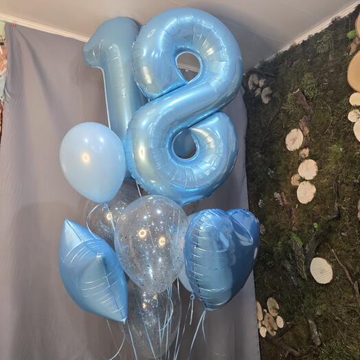 Набор шаров с цифрой "Голубая лагуна "