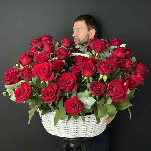 Корзина 51 роза Premium