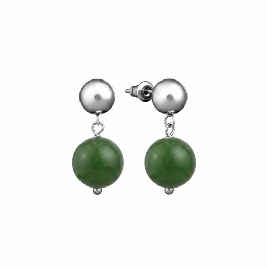 Серьги из натурального камня BASIC 6 FOREST на подарок, на день рождения, для неё, для себя