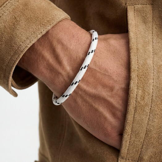 Мужской белый браслет LU CORD WHITE MEN мужчине, для него, мужу, парню, папе, другу