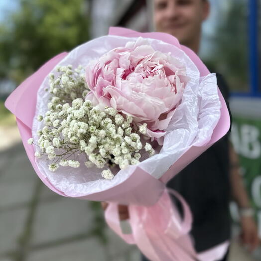 Пион, букет комплимент