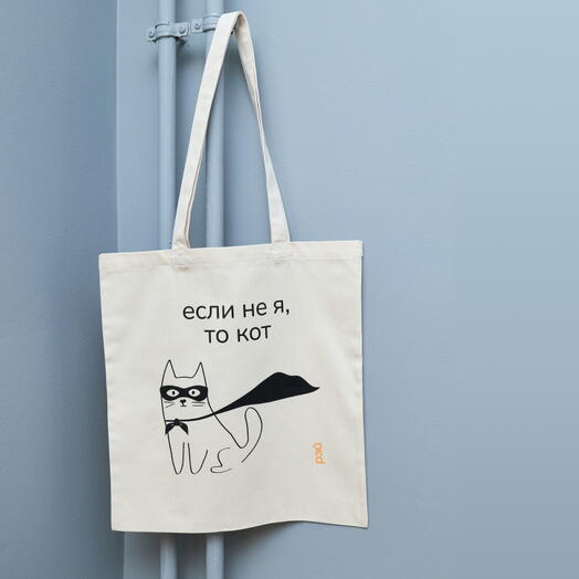 Сумка-шопер "Если не я, то кот" бежевая – фонд РЭЙ