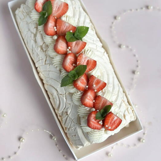 Rollo de merengue-Fresa