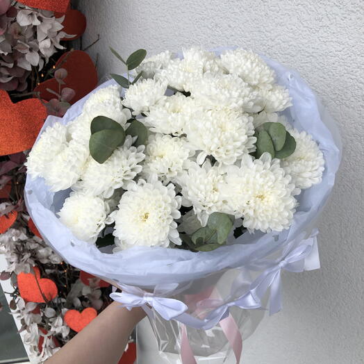 🌸Букет белых хризантем Bloom Room