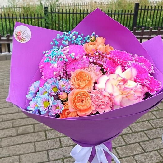 Яркий летний букет фиолетовый💜