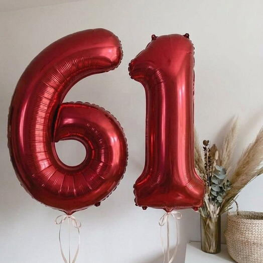 Шар фольгированный цифры «61»
