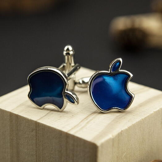 Запонки синие Apple
