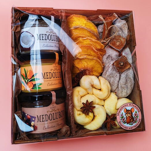 Подарочный набор из сухофруктов и меда 🍯