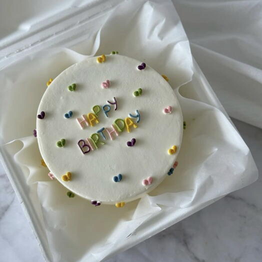 Бенто торт «Happy birthday разноцветный»