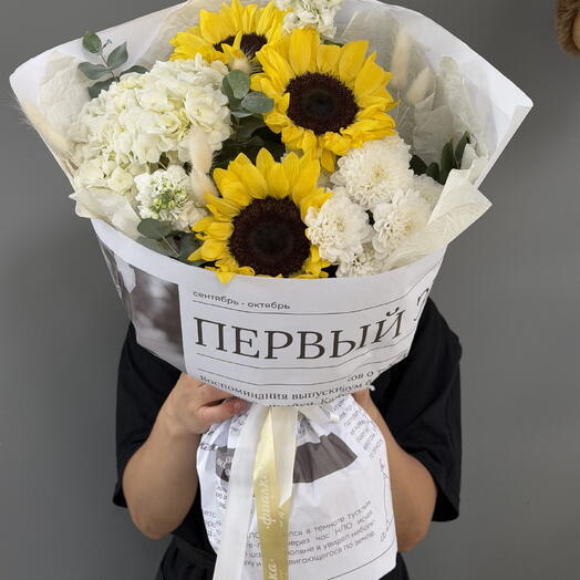Составной букет на 1 сентября