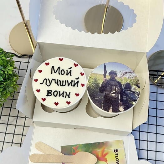 Бенто-торт в стакане cake to go с фото парню,мужчине