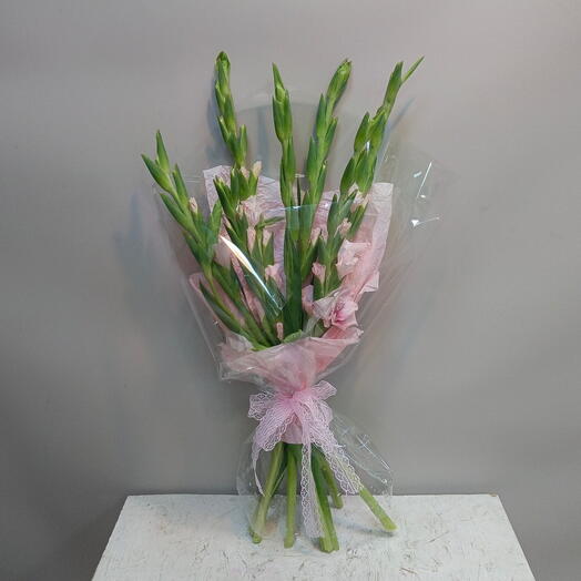Монобукет розовых гладиолусов (7 штук)