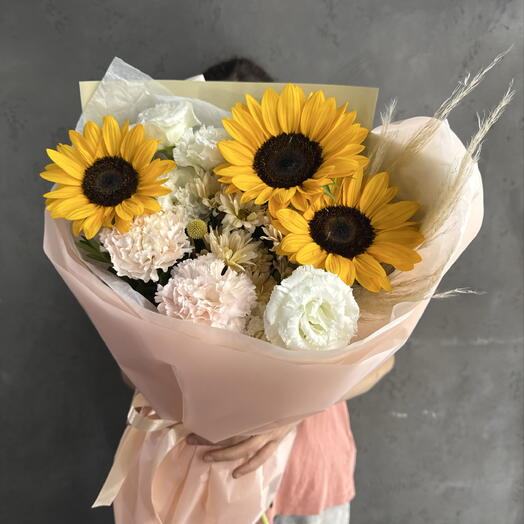 Осенний с подсолнухами🌻