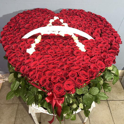 💖501 РОЗА В КОРЗИНЕ С СЕРДЦЕМ🌹
