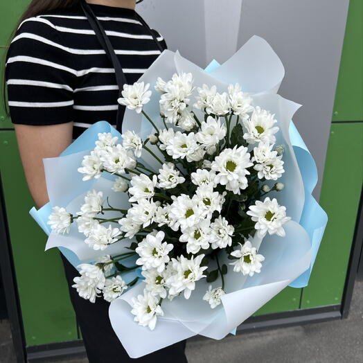 Монобукет из кустовых хризантем