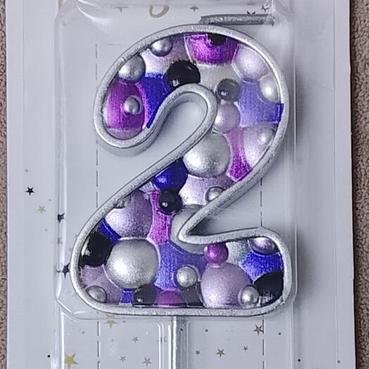 Свеча для торта цифра " 2 "