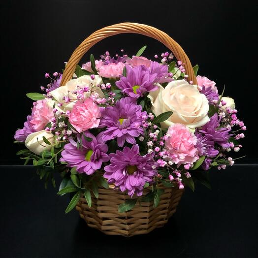 Basket with flowers "For You"