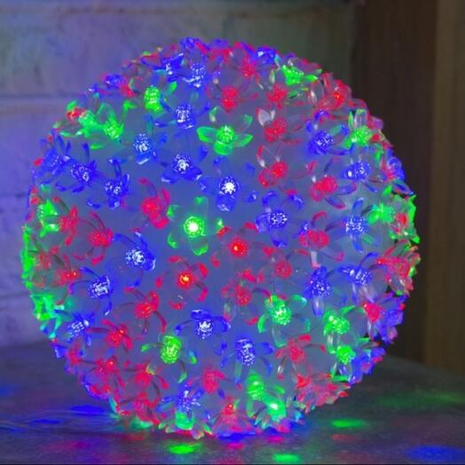 Фигура "Шар из цветов" 18х18 см, пластик, 200 LED, 240V RG/RB