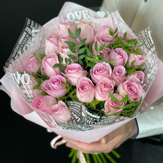 Bouquet of 25 pink roses