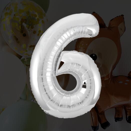 Шар-цифра "6" серебро