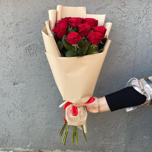 Ramo de 11 rosas rojas Ecuador 60cm