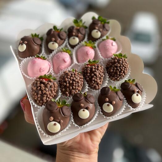 Fresas cubiertas de Chocolate en una Caja