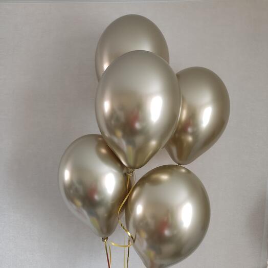Globos de aire cromo oro 5 piezas 12"
